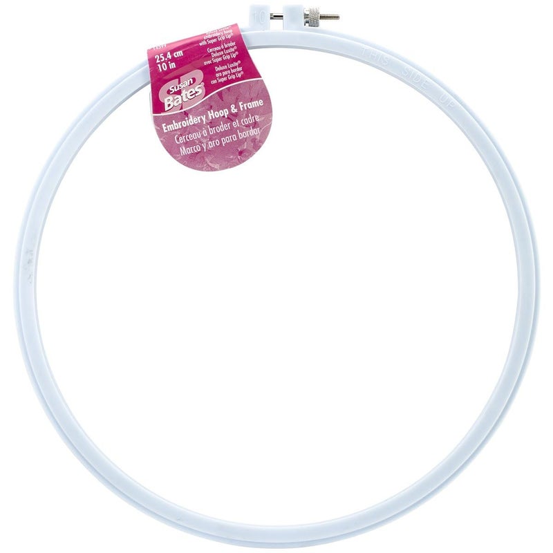 Susan Bates Plastic Deluxe Super Grip Embroidery Hoop, 10-Inch,White