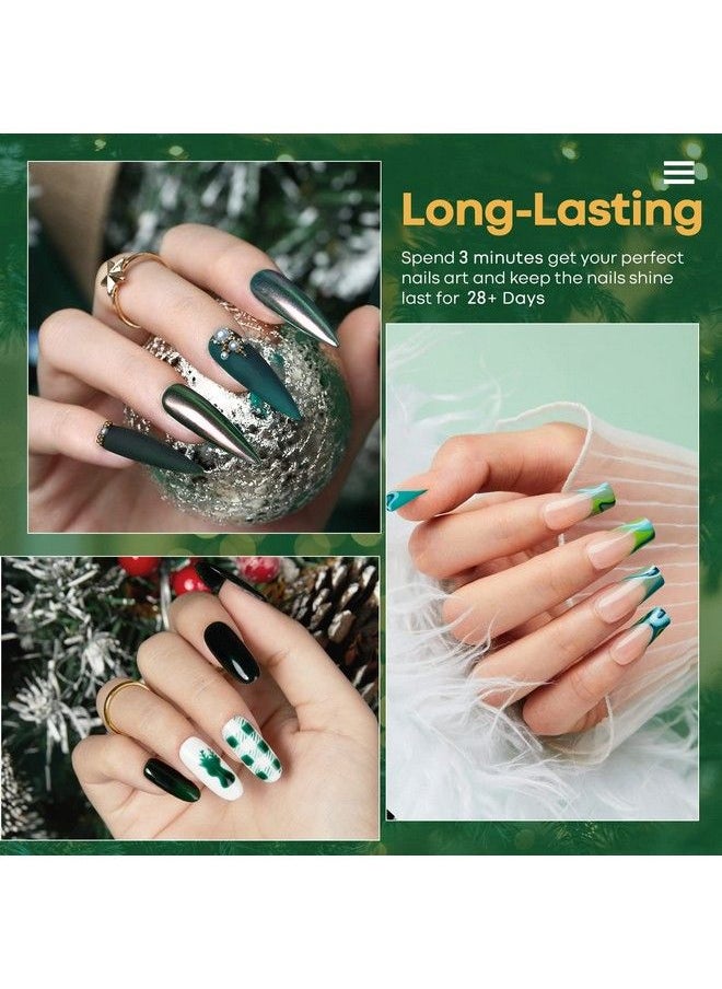modelones - Green Gel Nail Polish Set 6 Colors Dark Green Glitter Gel Polish Set Soak Off Forest Green Avocado Sparkle Nail Polish Gel Kit Led Nail Art Gel Nail Manicure Gifts For Women Girls Diy Salon - Image 1