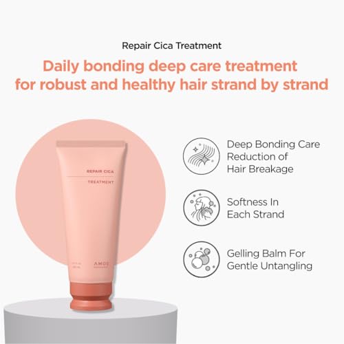 AMOS PROFESSIONAL Repair Cica Hair Mask l Repairs, Strengthens, & Nourishes for Split Ends & Breakage, Reverse Hair Damage from Bleach, Color, Chemical Services, 6.7 fl. oz. - Image 3