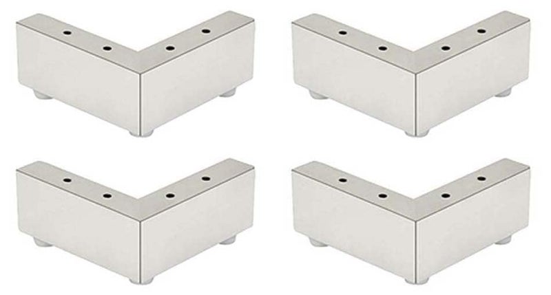 AEO Stainless Steel Sofa Legs L Coni 2 Inch Pack of 4 Silver