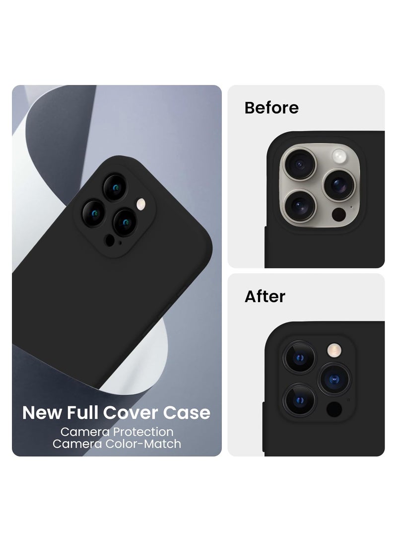 ELTRAZONE Designed for iPhone 15 Pro Max Case, Silicone Upgraded [Camera Protection] for iPhone 15 ProMax Case with [2 Screen Protectors], Anti-Scratch Microfiber Lining, 6.7 inch, Black - Image 3