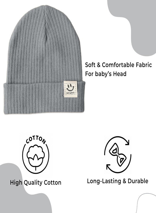 BEMBIKA Baby Cotton Cap with Safety and Comfort Baby Turban-(Grey) - Image 4