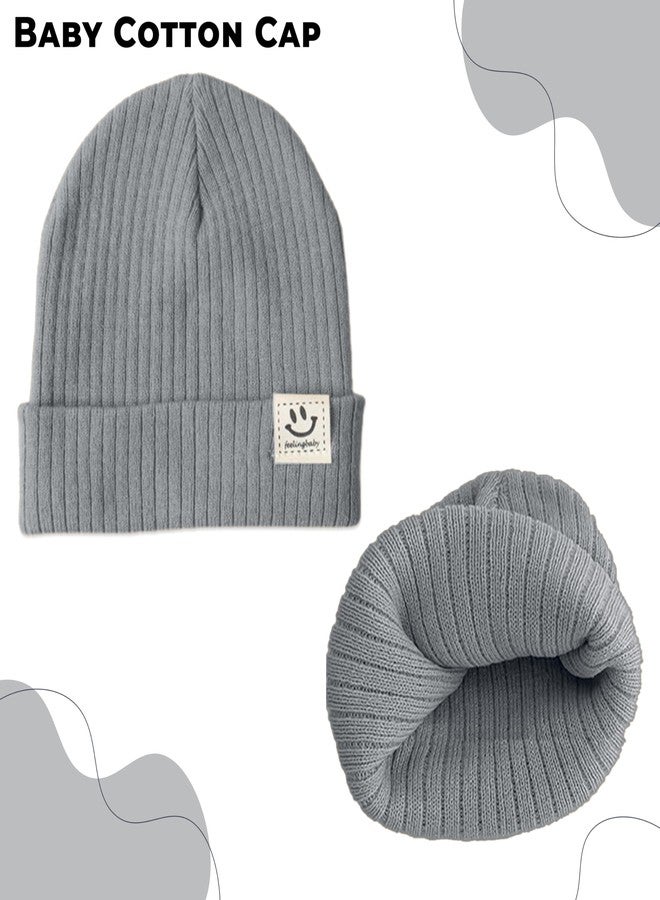 BEMBIKA Baby Cotton Cap with Safety and Comfort Baby Turban-(Grey) - Image 2