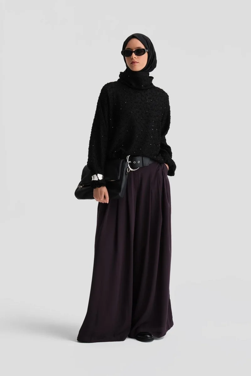 ARMINE High Waist Pleated Trousers 24K2700 Purple