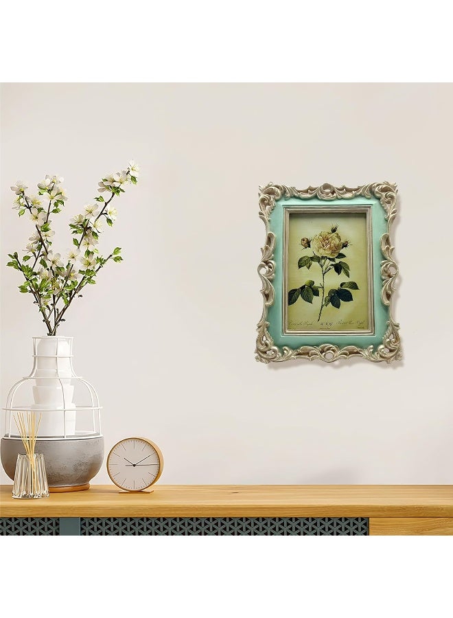 CISOO 4x6 Vintage Picture Frame Antique Ornate Green Photo Frame for Table Top and Wall Display Decorative Floral Design Retro Home Decor Photo Gallery Art - Image 5