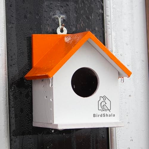 BIRDSHALA Bird House for Sparrow, Budgies & Finches with Air Ventilation and Mounting Hook (Orange, Medium) - Image 3