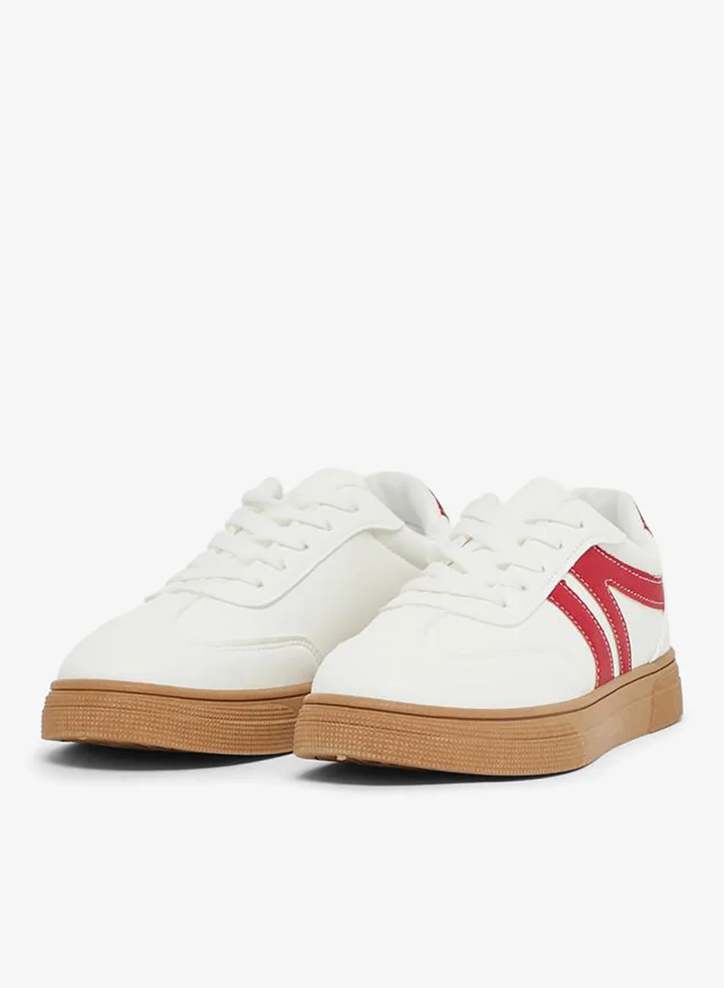 Styli Active Contrast Trim Round Toe Lace-Up Sneakers