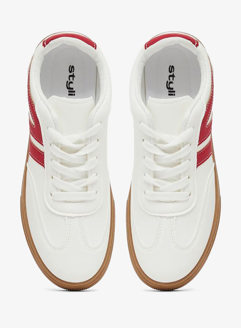 ستايلي اكتيف سنيكرز برباط ودائرة بحواف متباينة - Image 5