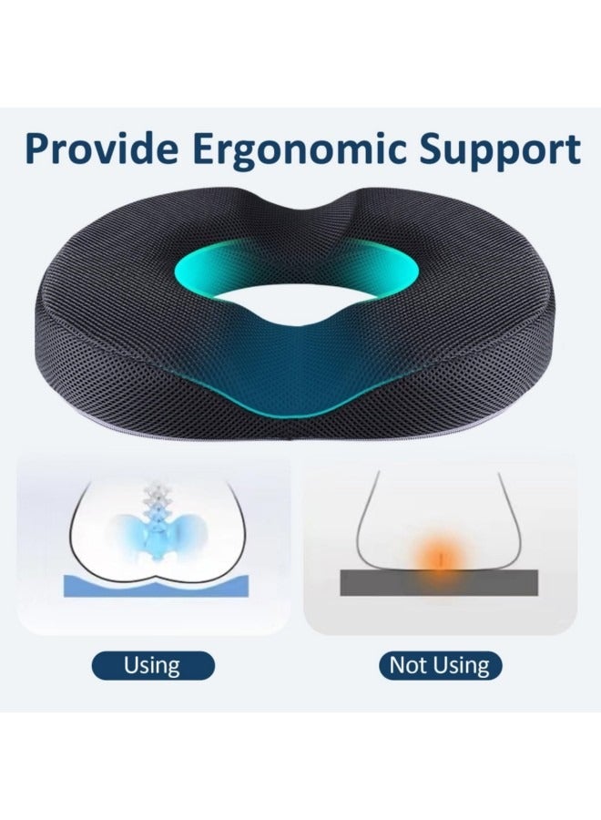 GGEROU Memory Foam Car Seat Cushion,Seat Cushions for Office Chairs,Office Chair Cushion,Ergonomic Donut Pillow for Desk, Car and Gaming, Back Pain Relief and Support 40 * 38 * 10cm - Image 4