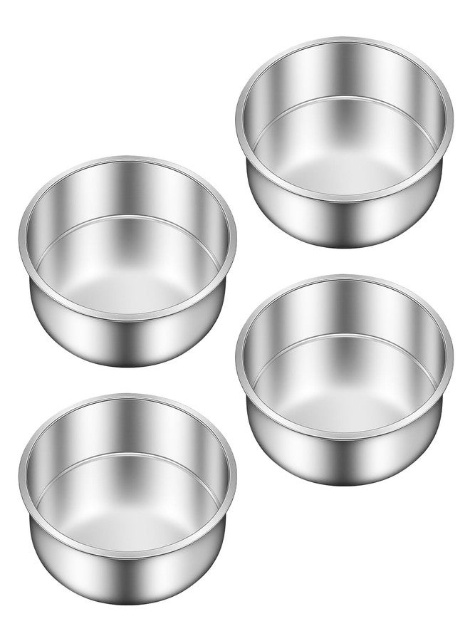 Ohtomber 8 Inch Cake Pan - Set of 4 Stainless Steel Round Layer Cake Baking Pans Molds, Tins, Stackable Baking Set, Even Heating, Dishwasher Safe Non-Toxic Bakeware Dish for Birthday Wedding Christmas - Image 1