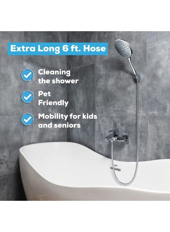 SparkPod High Pressure 6-inch Handheld Shower Head - Wide Coverage, Extra Long 6 ft. Hose & Adjustable Premium Bracket - Kids, Pets and Seniors love it! 1 min installation (Chrome Finish)… - Image 5