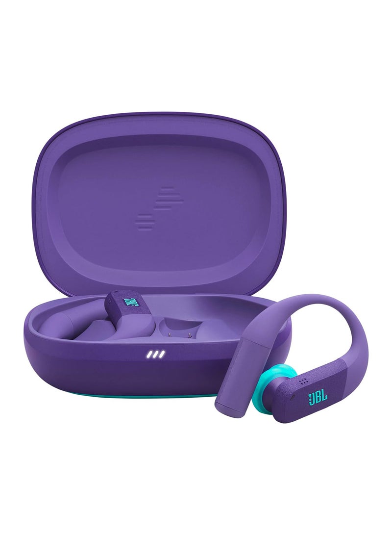 JBL Endurance Peak 4 True Wireless Sports Headphones with Bluetooth and Noise Cancelling, 48 Hours Battery Life, TwistLock Secure Fit, IP68 Water/Dust Protection, JBL Pure Bass Sound purple - Image 1