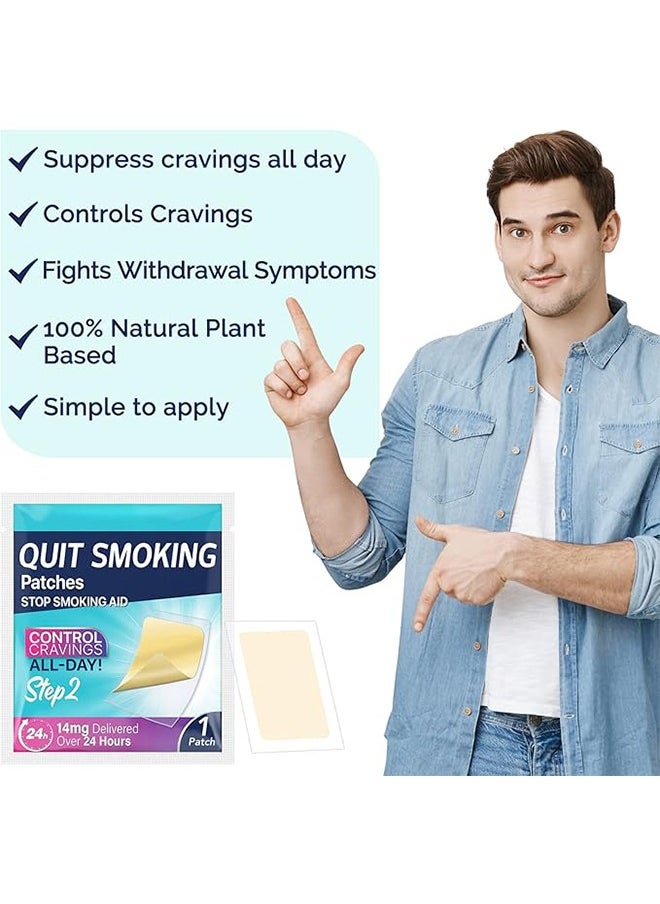 YOOJ Quit Smoking Patches，Quit Smoking Aid，Easy And Effective Smoking Cessation Stickers，30 Count Patches to Help Quit Smoking,Stop Smoking Aids That Work with 2 Week (14mg)，step 2  - Image 3