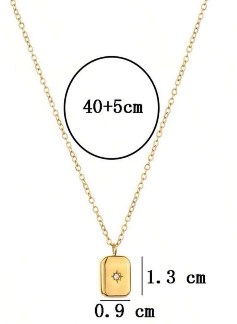 إيكوال سلسال نسائي أنيق من الاستانلس ستيل مطلي باللون الذهبي - Image 4