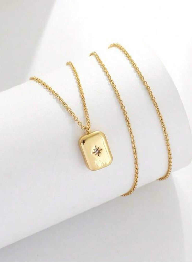 إيكوال سلسال نسائي أنيق من الاستانلس ستيل مطلي باللون الذهبي - Image 2