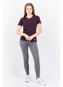 Adidas Women Sportswear Fit Short Sleeves Training T-Shirt, Dark Purple  - Image 4