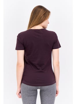 Adidas Women Sportswear Fit Short Sleeves Training T-Shirt, Dark Purple  - Image 3