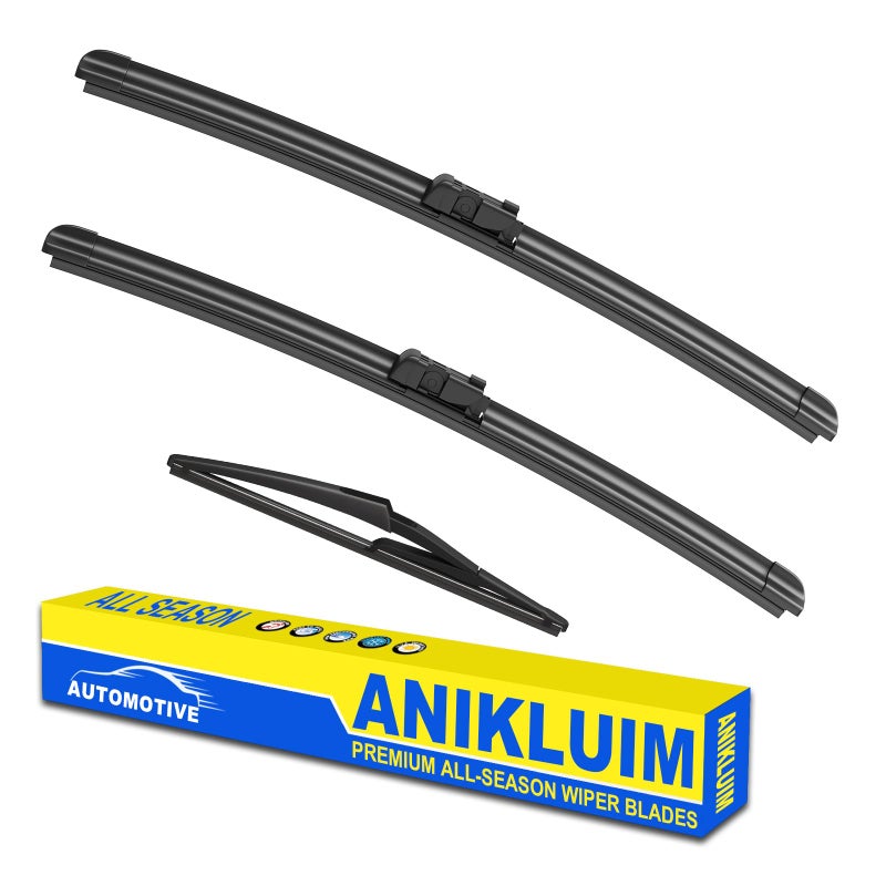 ANIKLUIM 2623 Wiper Blades with 12 Rear Wiper Blade Set Replacement for MercedesBenz Windshield Wipers Original Factory Quality Pack of 3