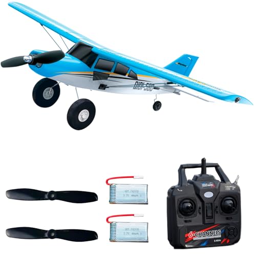 Flycolor طائرة FLYCOLOR QIDI560 M7 OffRoad 3D RC طائرة مع حيلة تعليق بنقرة واحدة ذات جناح ثابت مع تحكم في الطيران مقاوم للرياح للمبتدئين وذوي الخبرة جاهزة للطيران باللون الأزرق - Image 1