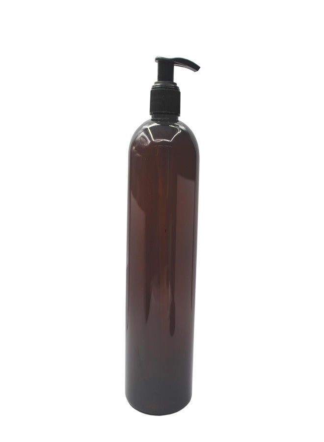 PHARCOS 500 ml Amber Pet Pump Bottle for DIY Cosmetic- Sun Proof, Oxidize Safe, Use for Shampoos, Conditioner, Body Wash, Multipurpose Use etc (Amber, Black Pump - Pack of 1) - Image 1