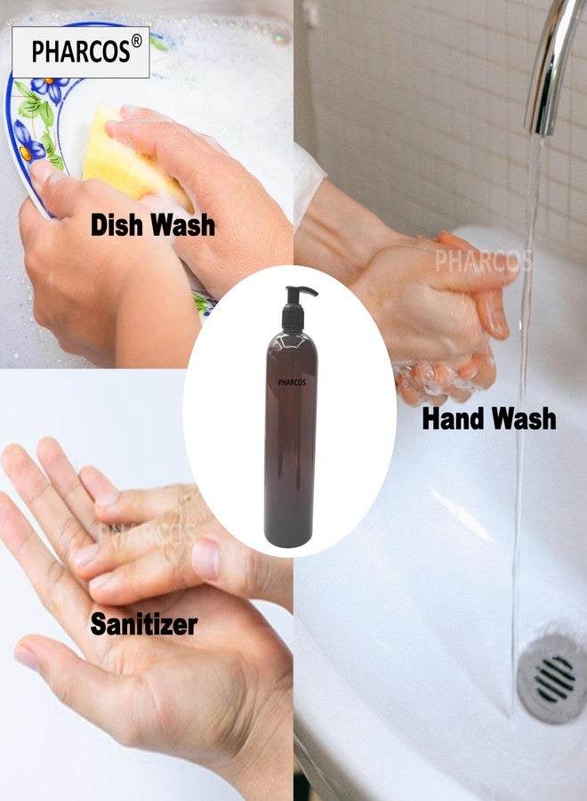 PHARCOS 500 ml Amber Pet Pump Bottle for DIY Cosmetic- Sun Proof, Oxidize Safe, Use for Shampoos, Conditioner, Body Wash, Multipurpose Use etc (Amber, Black Pump - Pack of 1) - Image 4