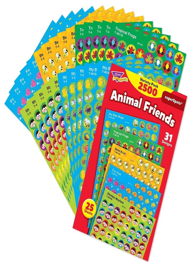 تريند مجموعة متنوعة من ملصقات "أصدقاء الحيوانات" من شركة "تريند إنتربرايزز"، 2500 ملصق؛ حجم مناسب لجدول الحوافز 7/16 بوصة - Image 2