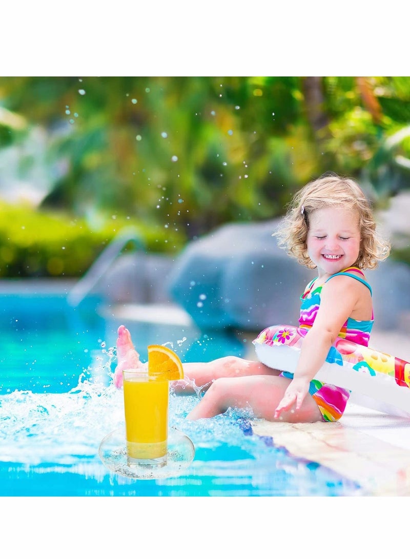 إكسفور حامل مشروبات قابل للنفخ، قصاصات من الورق تطفو على حمام السباحة وأكواب قابلة للنفخ وحاملات مشروبات لمستلزمات حفلات حمام السباحة الصيفية وألعاب دش الحمام الممتعة (10 قطع) - Image 2