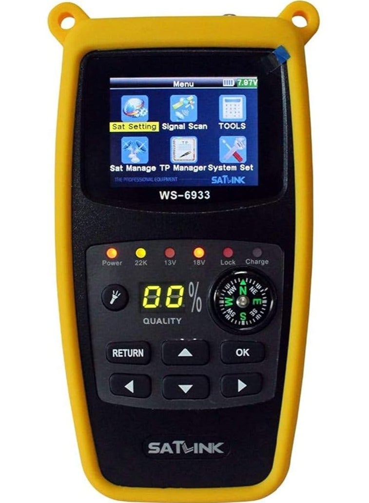 ساتلينك جهاز قياس الأقمار الصناعية Satlink WS-6933 DVB-S2 FTA لشرائح C و KU مع بوصلة - Image 1