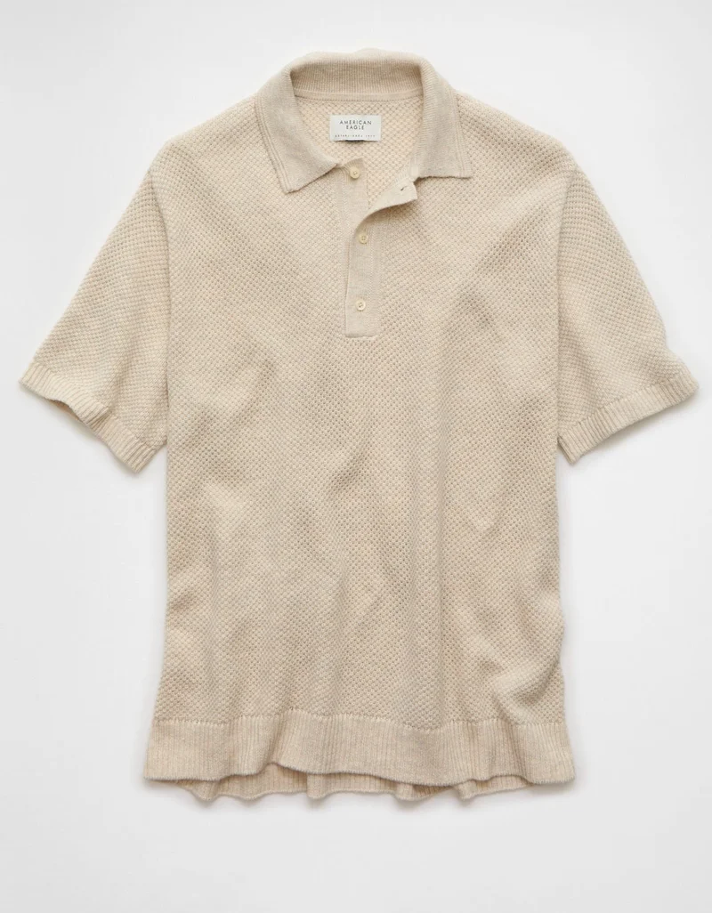 American Eagle AE Pique Sweater Polo Shirt
