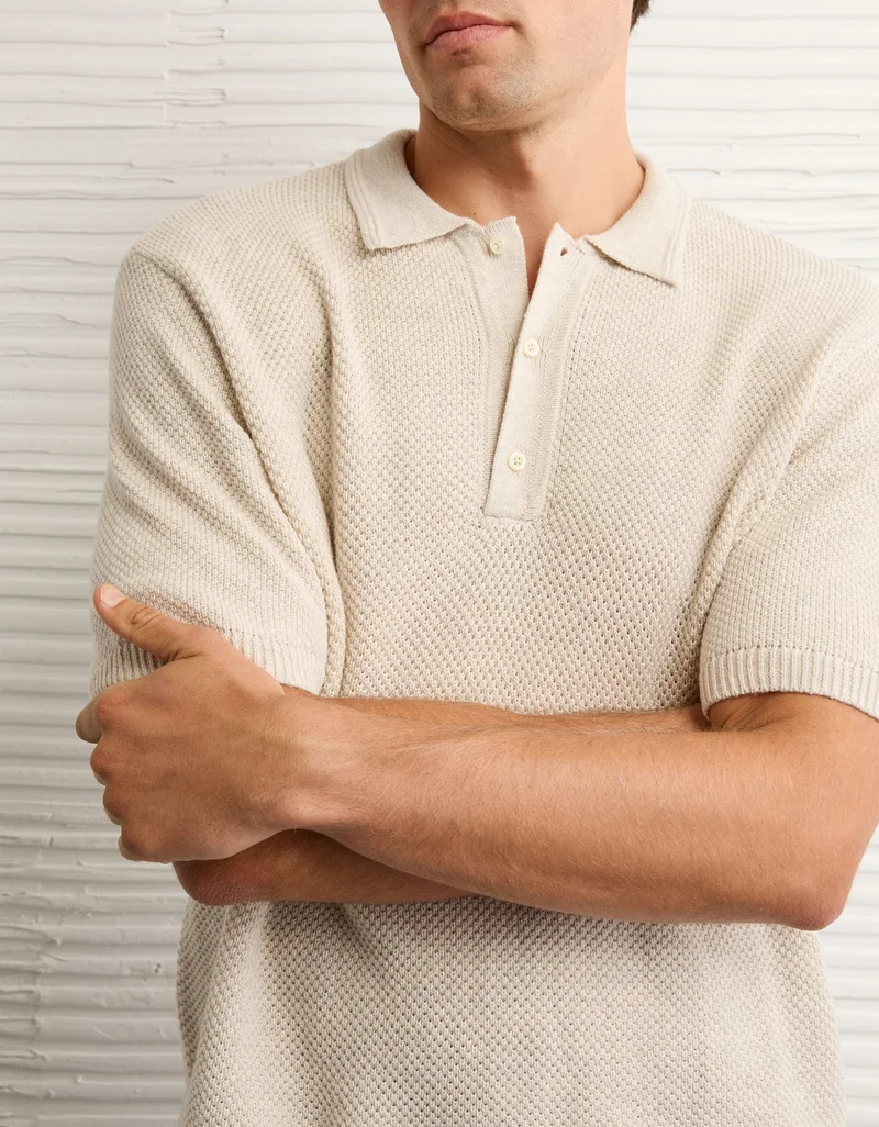 American Eagle AE Pique Sweater Polo Shirt