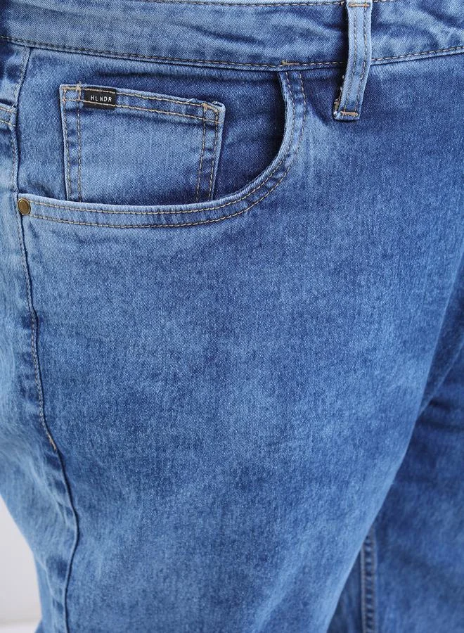 هاي لاندر Plus Mid Wash Jeans with Pockets by Styli