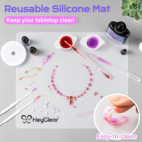 HeyClear UV Resin Kit Jewelry Making Supplies with 18 LED Beads UV Light -200g UV Resina Clear, Hard, Premixed and Fast Curing UV Glue for Coating, Create Decorations, DIY Art Crafts for Adults - Image 4