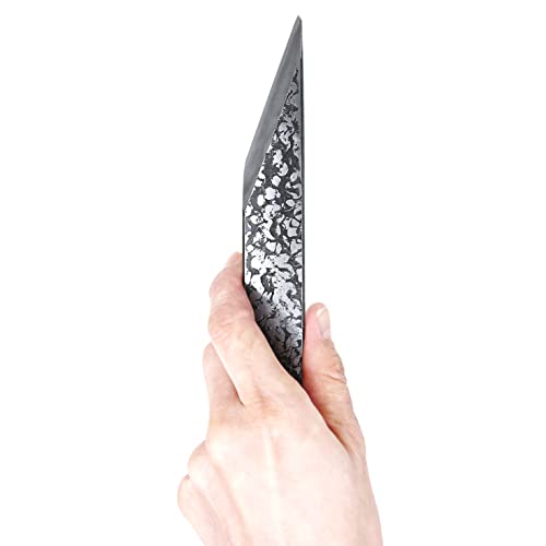 KAKURI Kiridashi Knife Left Hand 24mm, Hand Forged Japanese Carbon Steel Blade with Hammered Pattern, Made in Japan - Image 5