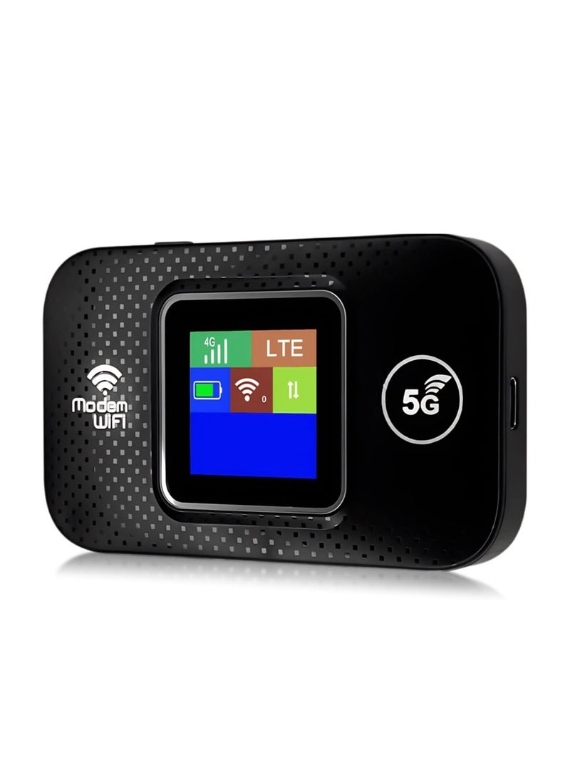 دبليو تيك مودم واي فاي برو 5G LTE، راوتر سفر محمول عالي السرعة بسرعة 300 ميجابت في الثانية لأوروبا، مودم واي فاي يعمل بالطاقة عبر USB مع فتحة بطاقة SIM - أسود - Image 1