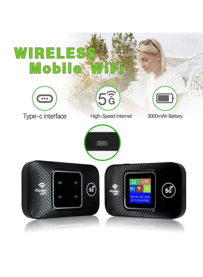 دبليو تيك مودم واي فاي برو 5G LTE، راوتر سفر محمول عالي السرعة بسرعة 300 ميجابت في الثانية لأوروبا، مودم واي فاي يعمل بالطاقة عبر USB مع فتحة بطاقة SIM - أسود - Image 2
