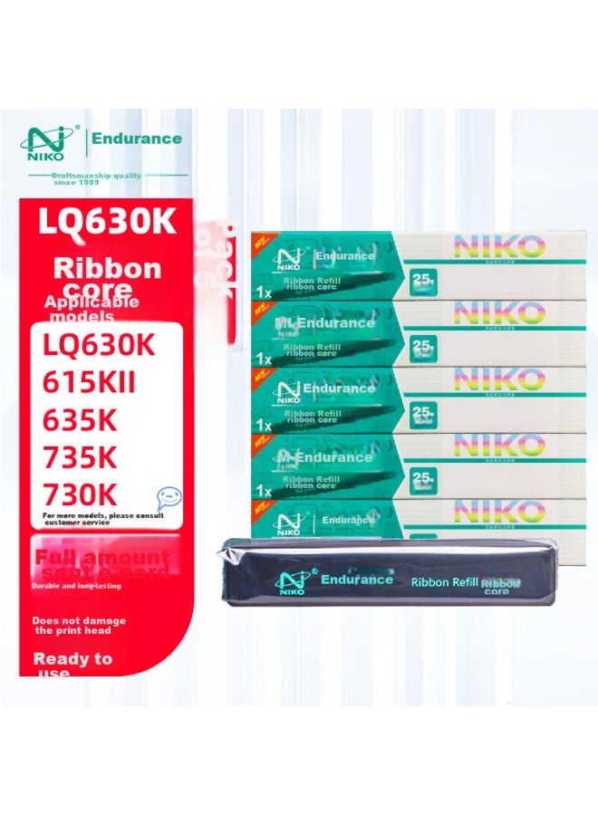 Niko N Lq630kii Black Ribbon Core Compatible With Epson Lq630k Lq615 Lq635k Lq730k Lq735k 80kf Printer - Image 1