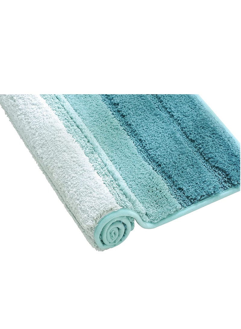 TYCOM Bathroom Rugs Bath Mat, 50x80cm, Non-Slip Fluffy Soft Plush Microfiber Shower Carpet Rug, Machine Washable Quick Dry Ultra Shaggy Bath Mats for Tub, Bathroom and Shower-Light Blue - Image 5