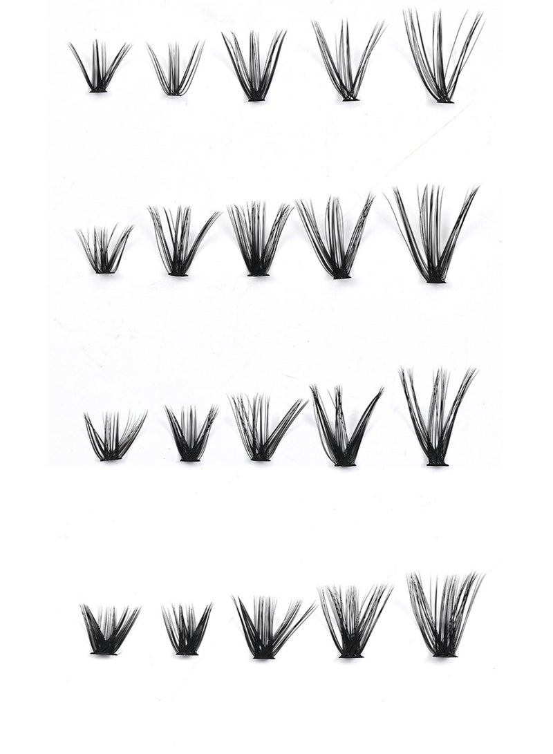 Bond 5-piece set 30+40+50+60D DIY Eyelash Extension Kit 640 Clusters, 9-16mm Mixed Individual Lashes Cluster, Natural Curl Personal Eyelash Set, Segmented False Eyelashes, Thick Eyelashes - Image 2
