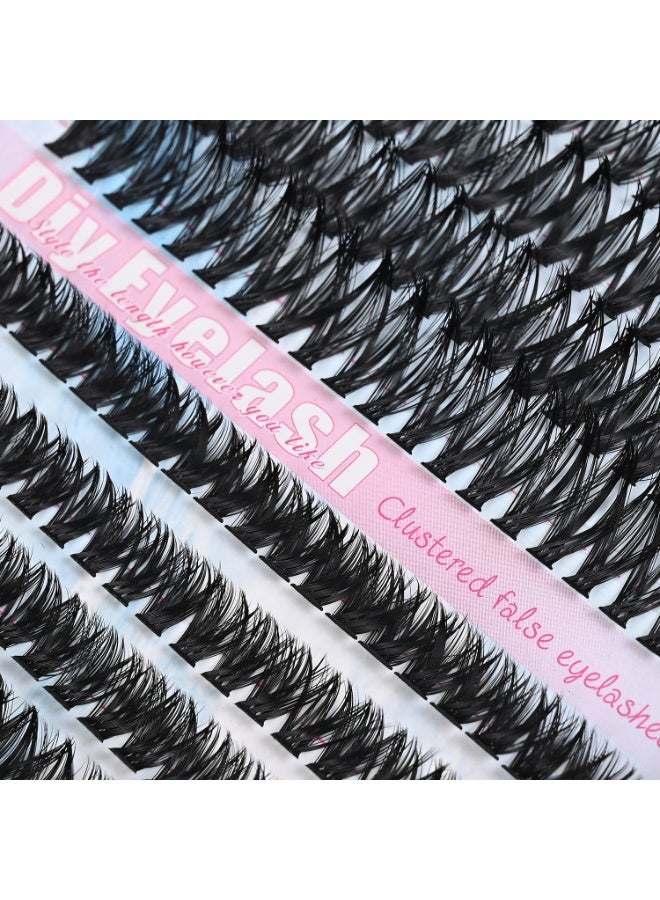 Bond 5-piece set 30+40+50+60D DIY Eyelash Extension Kit 640 Clusters, 9-16mm Mixed Individual Lashes Cluster, Natural Curl Personal Eyelash Set, Segmented False Eyelashes, Thick Eyelashes - Image 4