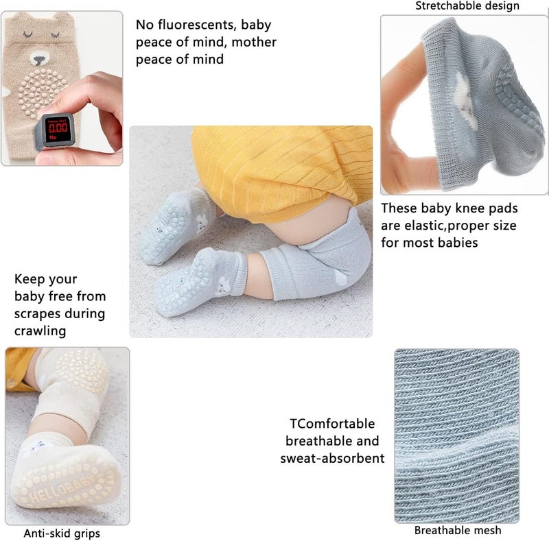 ISANPAN Unisex Baby Baby Crawling Knee Pads and Socks baby knee pads for crawling (pack of 6) - Image 4