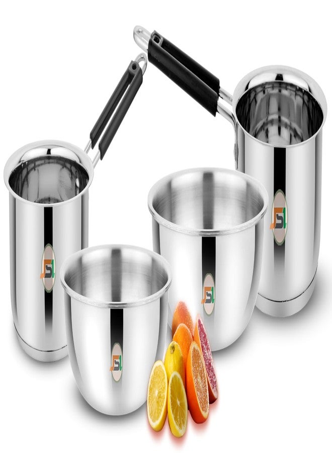 JSI Stainless Steel Induction Base Cookware Set - 4 Pcs (Tasla 1500-2500 ML & Saucepan 1600-2000 ML) Cooking Combo Set with Heavy Triply Sandwich Bottom - Highly Durable & Food Safe - Image 1