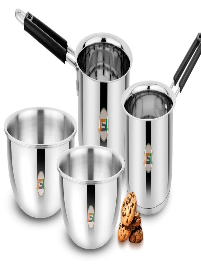 JSI Stainless Steel Induction Base Cookware Set - 4 Pcs (Tasla 1500-2500 ML & Saucepan 1600-2000 ML) Cooking Combo Set with Heavy Triply Sandwich Bottom - Highly Durable & Food Safe - Image 2