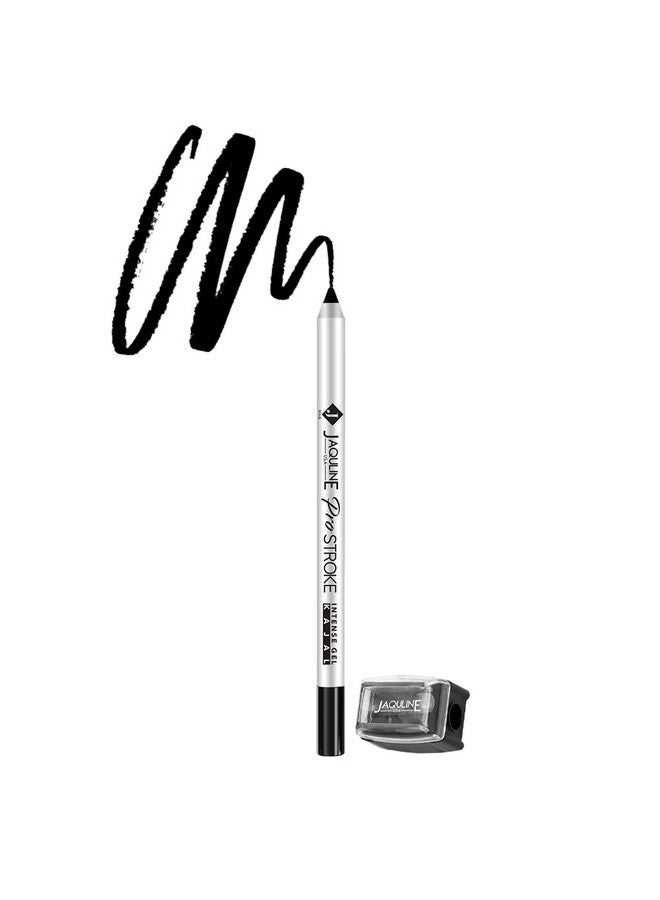 جاكلين يو أس أيه جل كاجال مكثف ومبراة من برو ستروك 1.2 جرام مقاوم للماء ومقاوم للتلطخ والبهتان كاجال أسود فائق يدوم طويلاً مع مبراة مجانية مغذية بزيت الخروع - Image 1