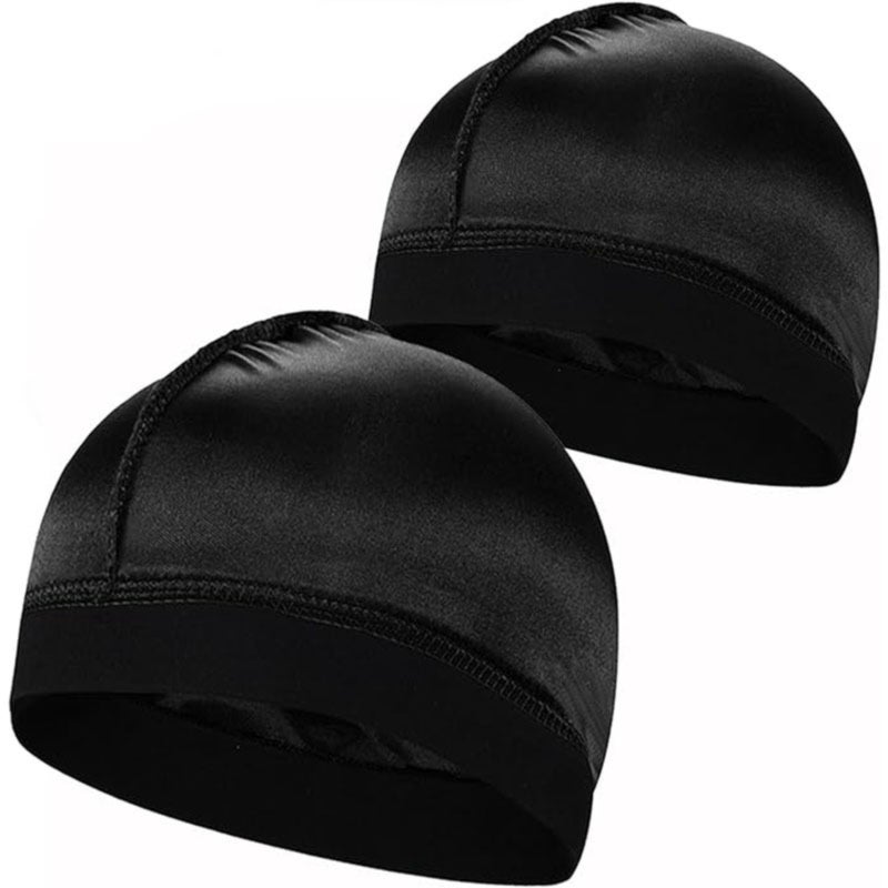 Simulated Silk Bottom Cap Wig Cap, Wave Cap Cycling Cap Sports Headgear (2-piece) - Image 1