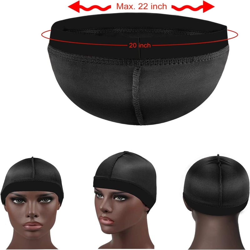 Simulated Silk Bottom Cap Wig Cap, Wave Cap Cycling Cap Sports Headgear (2-piece) - Image 2