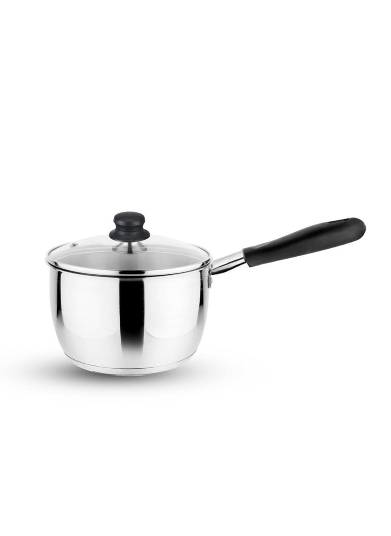 British Chef Stainless Steel Sauce Pan With Lid 14cm | Induction Base Heavy Base Bottom  - Image 1