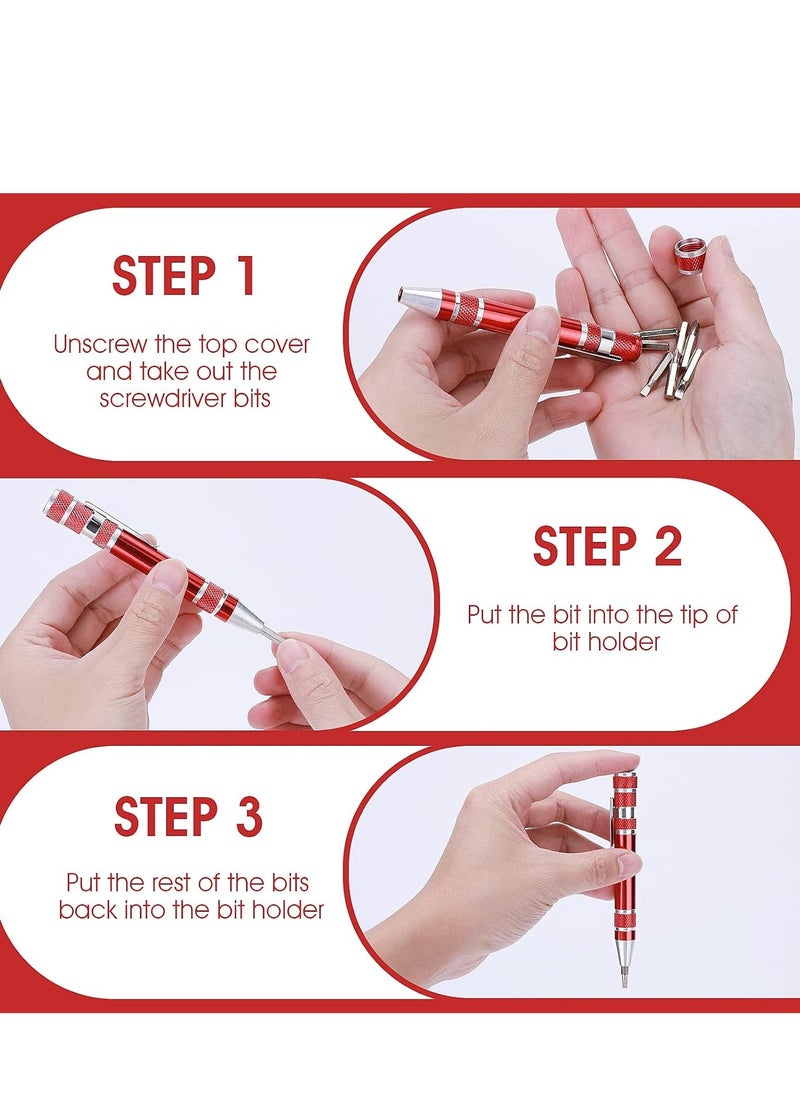 Plan A Mini Screwdriver Set 8 in 1 Multifunctional Magnetic Screwdriver Portable Flat Head Screwdriver for Repair and Installation Hand Tools (Black)  - Image 4