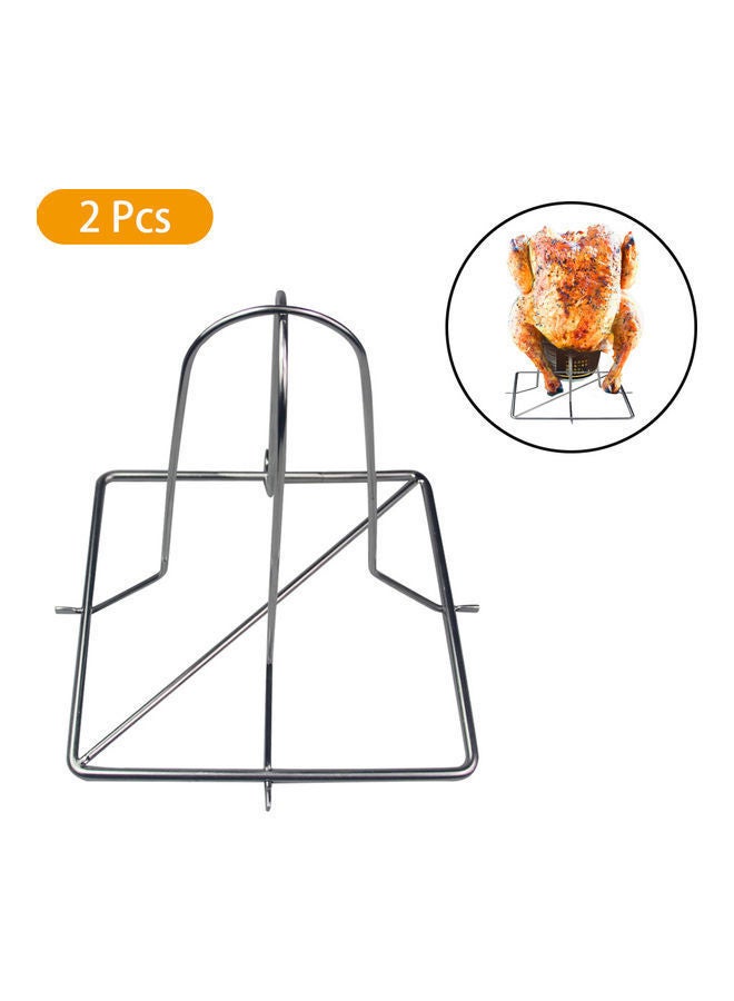 NIBEMINENT Stainless Steel Chicken Roaster Stand Silver  - Image 1