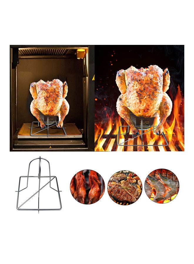 NIBEMINENT Stainless Steel Chicken Roaster Stand Silver  - Image 3