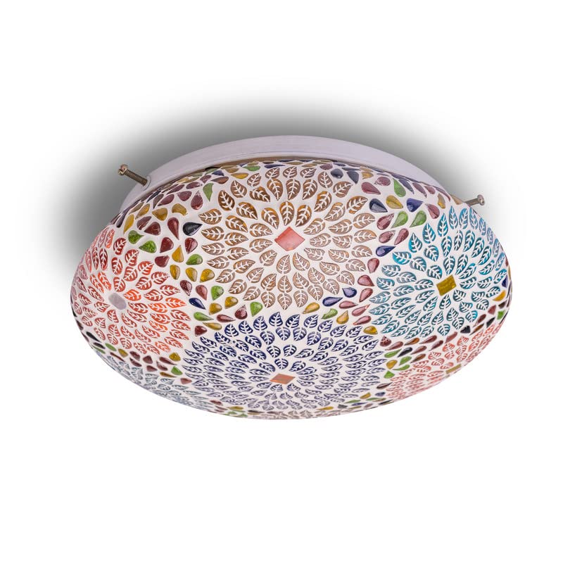 Earthenmetal Multicloured Handcrafted Glass Mosaic Ceiling Light- Home Decor - Image 4